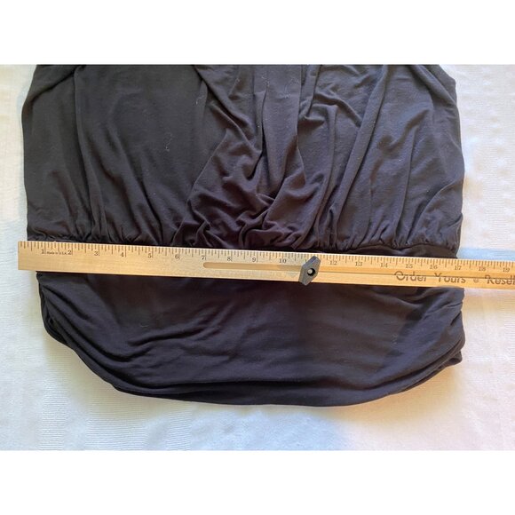 Max Edition Black Sleeveless Blouse Women’s XL Draped Pleated Front Relaxed Fit - Picture 10 of 12